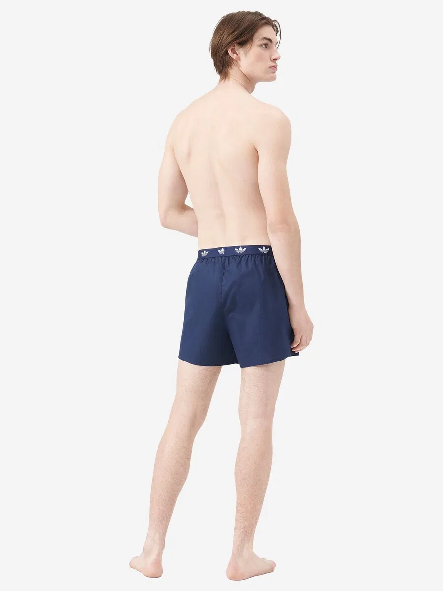 Боксерские шорты ADIDAS ORIGINALS 'Comfort Cotton Woven' темно-синего и белого цвета — фото 3