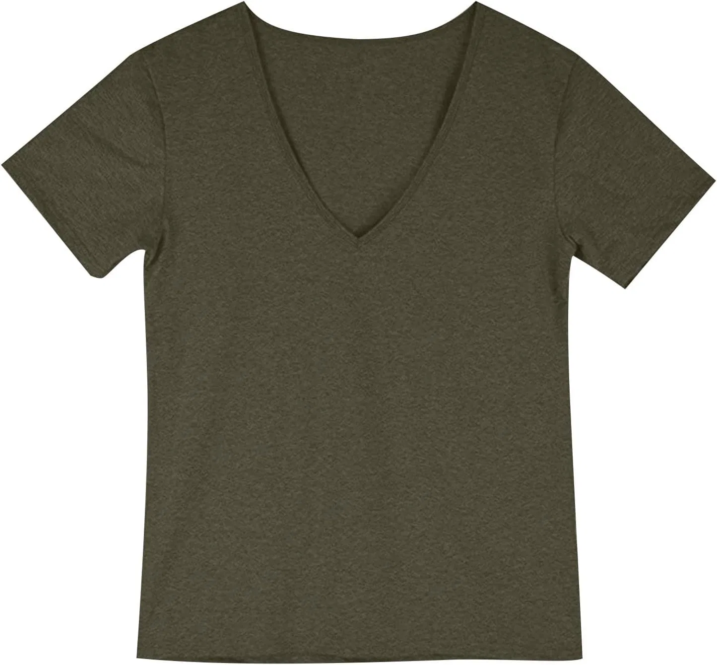 Мужская футболка с V-образным вырезом Cotton, Army Green — фото 3