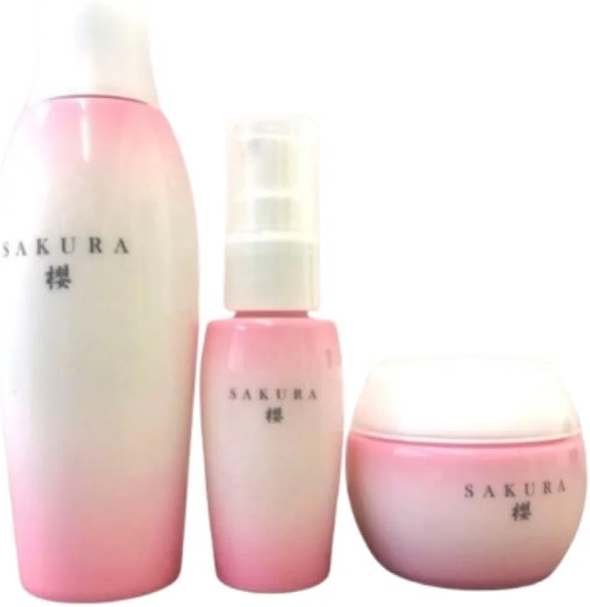 Набор — Для ухода за кожей лица Sakura Skin Care с лошадиным маслом и плацентой, 3 предмета, 120 мл