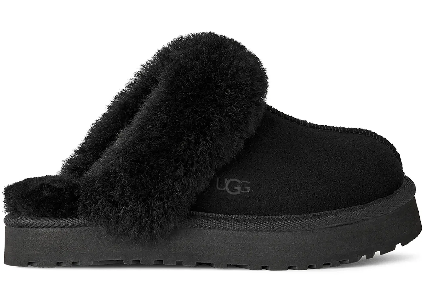 Детские тапочки с мехом UGG Disquette Slipper UGG, Black