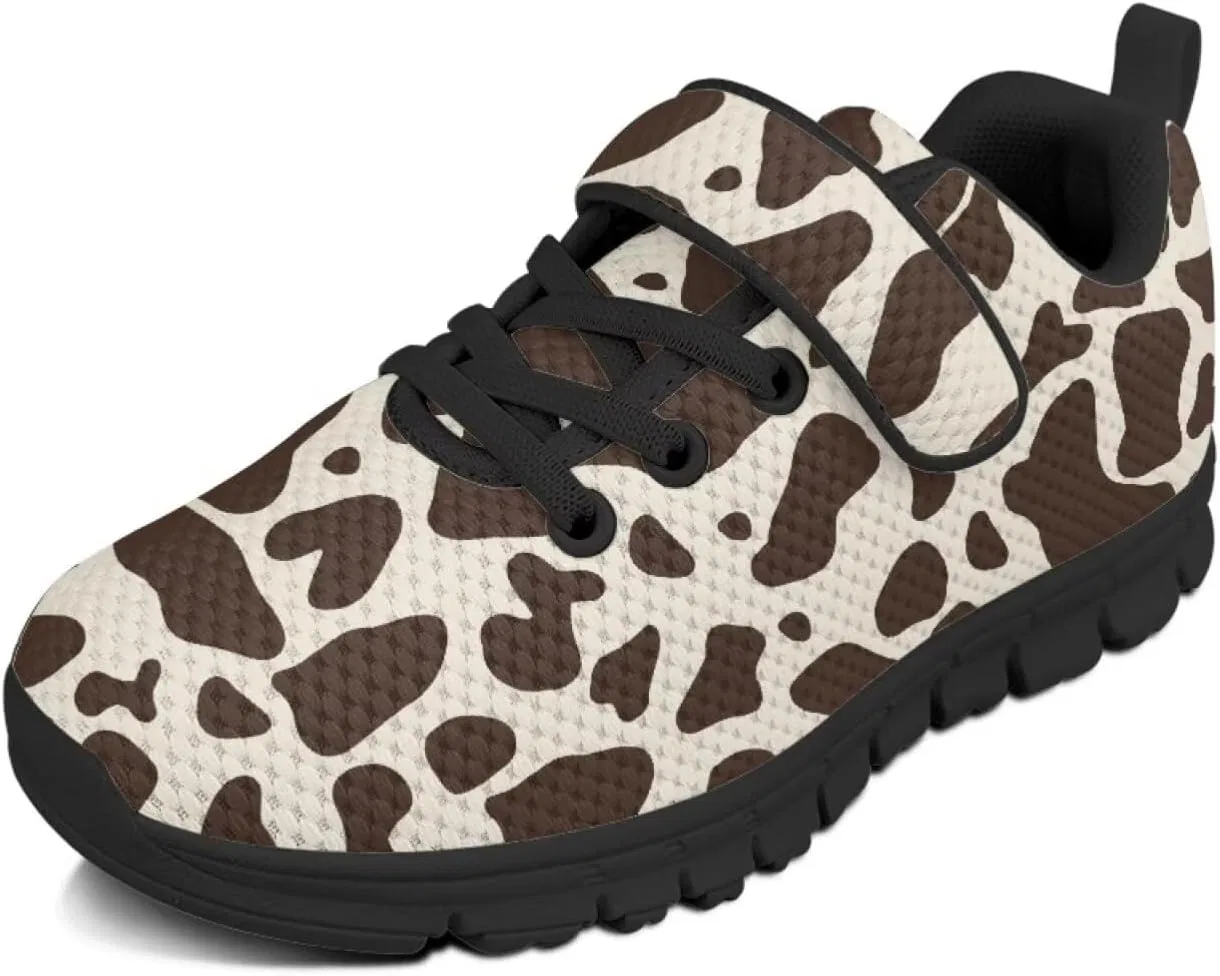 Детские кроссовки с принтом коровы Howilath, Brown Cow Print