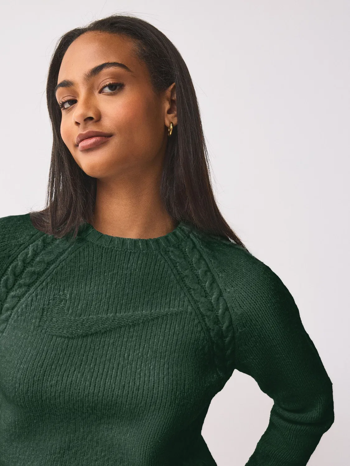 Свитер с кабельным узором Nike Fir Green Crew Neck Knit Jumper Nike, Fir Green — фото 4