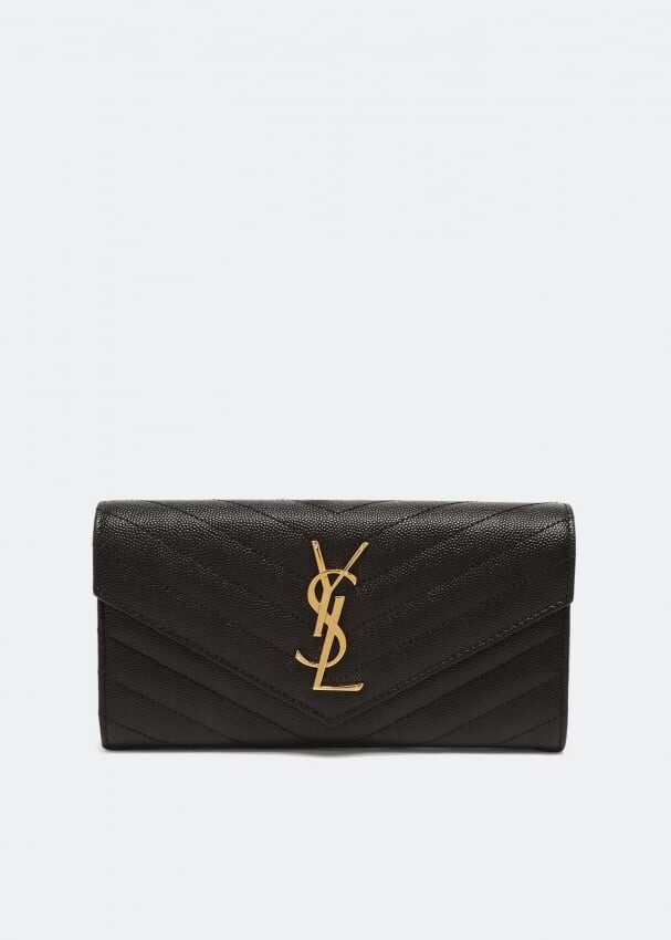 

Кошелек SAINT LAURENT Large monogram wallet, черный