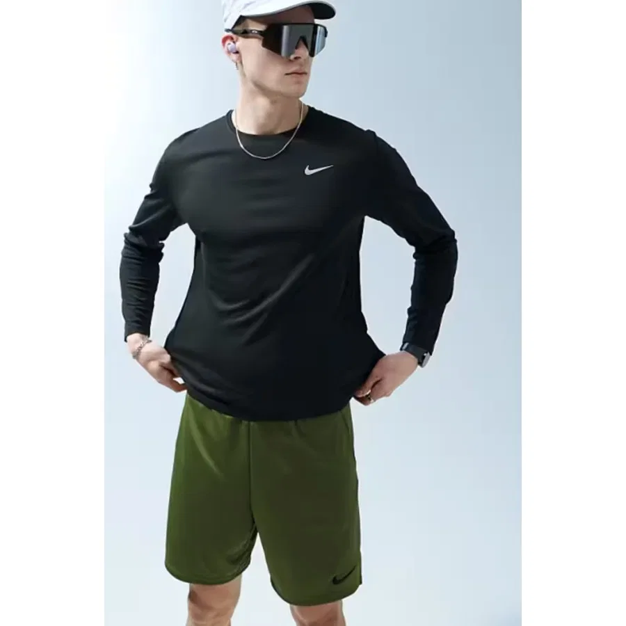 Футболка спортивная с длинным рукавом Nike Dri-Fit Tee Reset, Черный