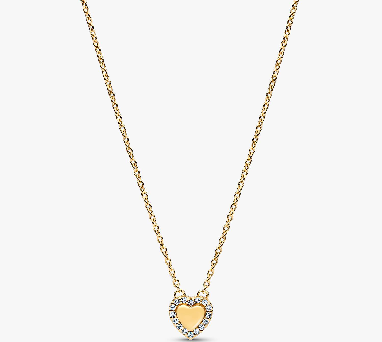 

Колье Pandora Engravable Heart Halo Collier, золото