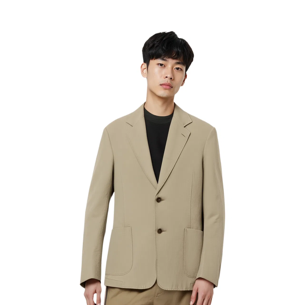 Мужской деловой костюм с лацканами-вырезом Beige ZARA, Beige — фото 4