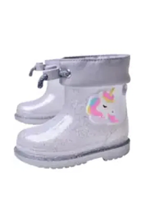 Детские ботинки для девочек с блестками Bimbi unicornio glitter children's boots w10339 Igor, Silver — фото 4
