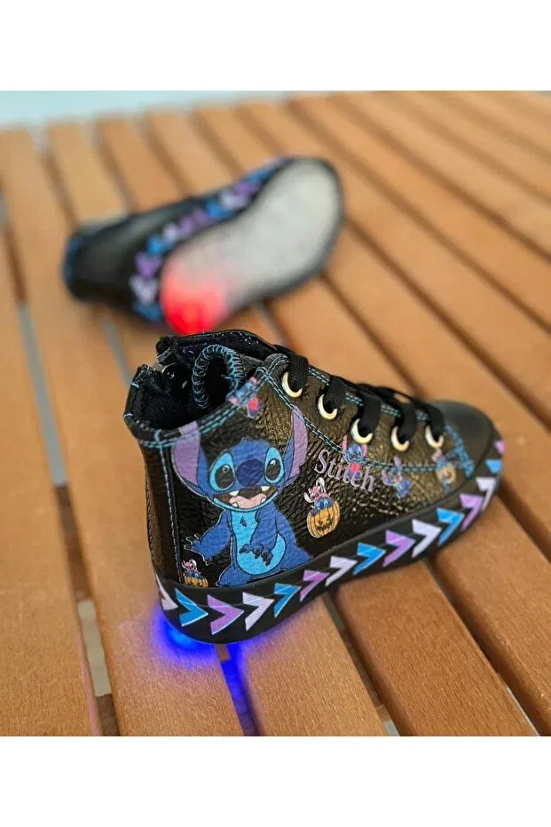 Детские повседневные туфли для девочек на шнуровке Surpie Shoes, Black — фото 3