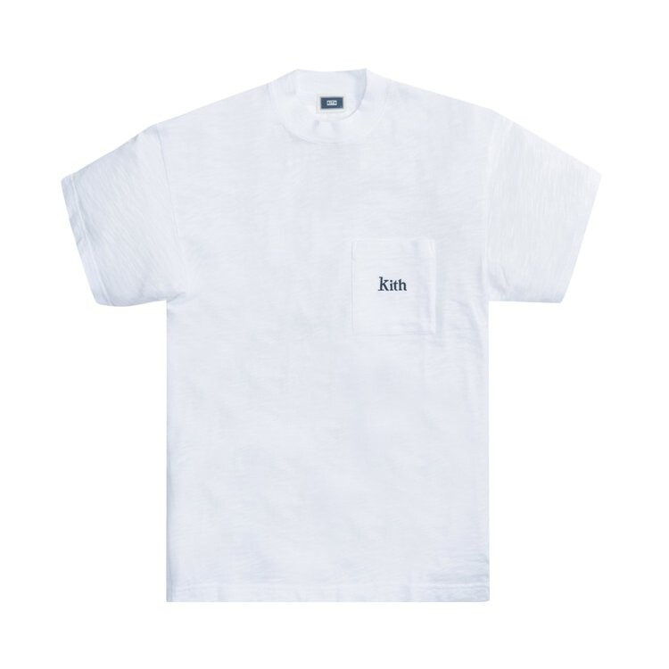 

Футболка Kith Mock Neck JFK Pocket Tee 'White', белый