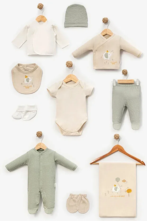 Детский комплект одежды для новорожденных хлопковый Stork Bundle, Khaki