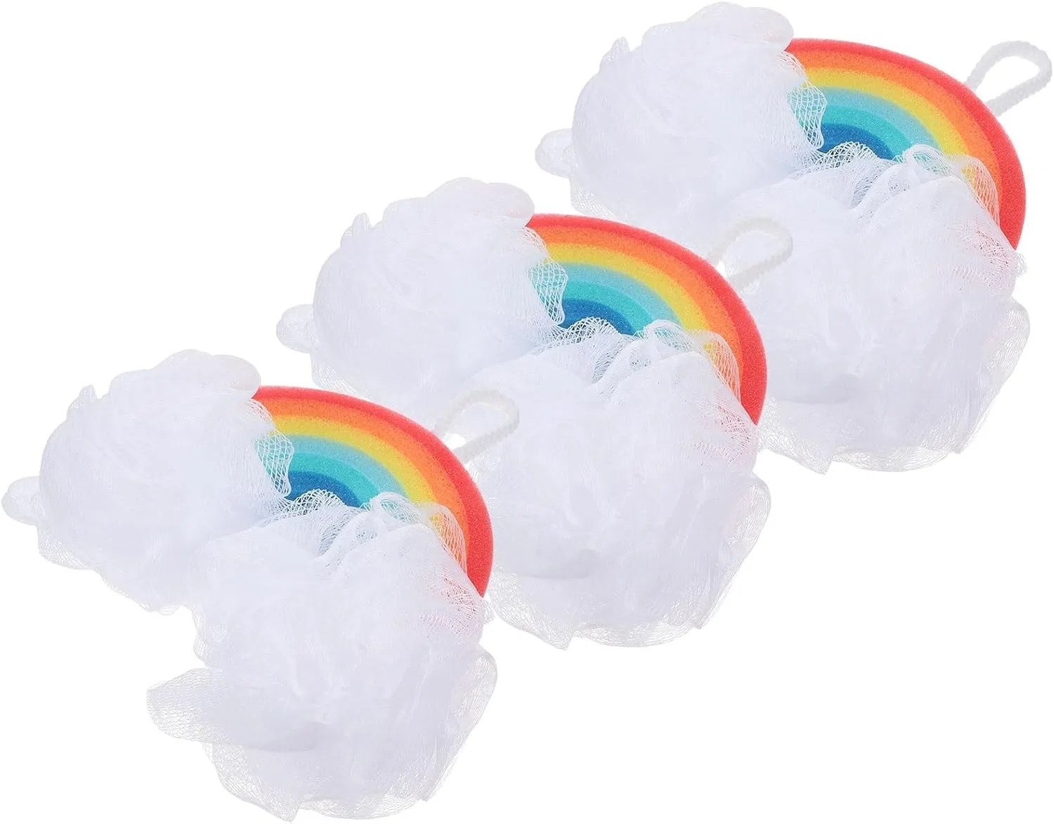 Набор мочалок для ванны Rainbow, 3 шт, Generisch, мультиколор — фото 2