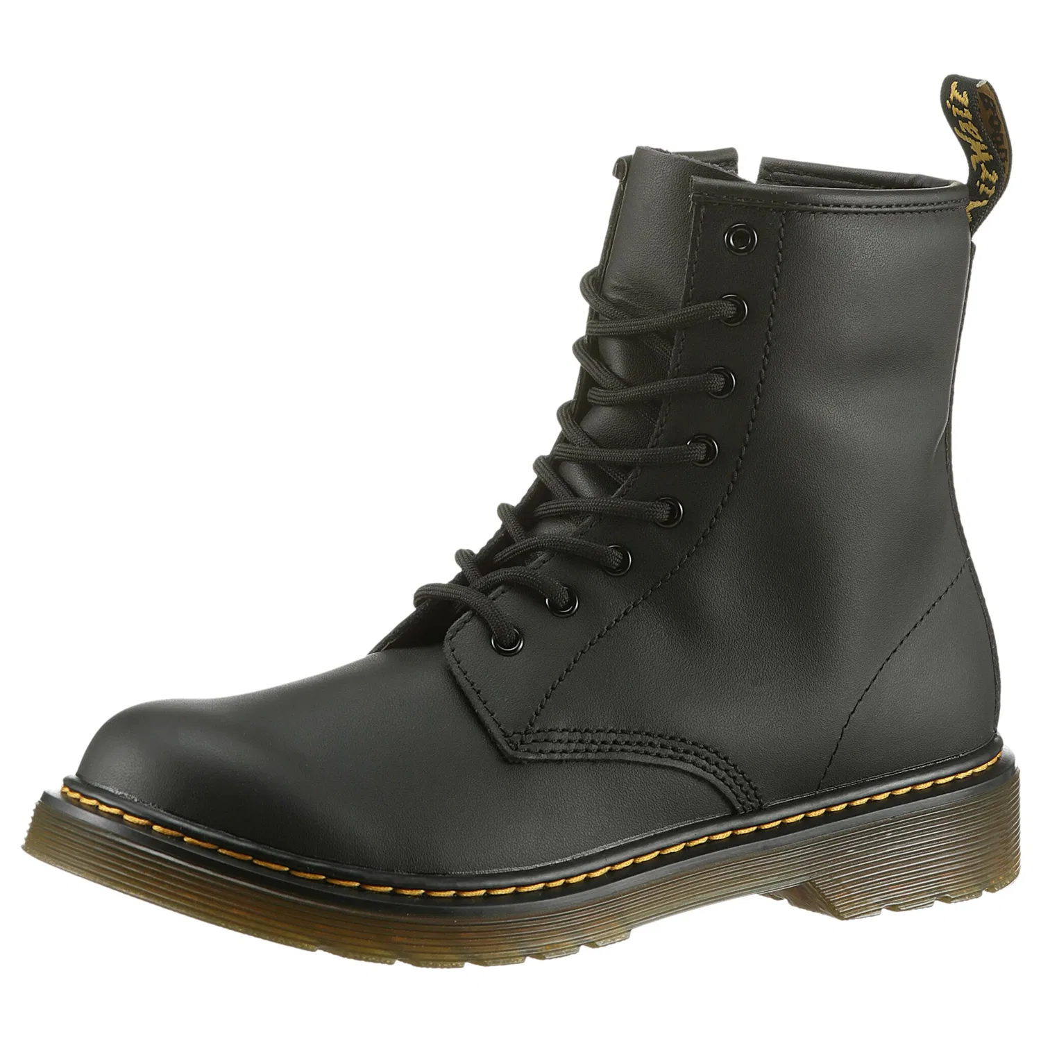 Детские ботинки Dr. Martens 1460 на шнуровке, кожаные, черные