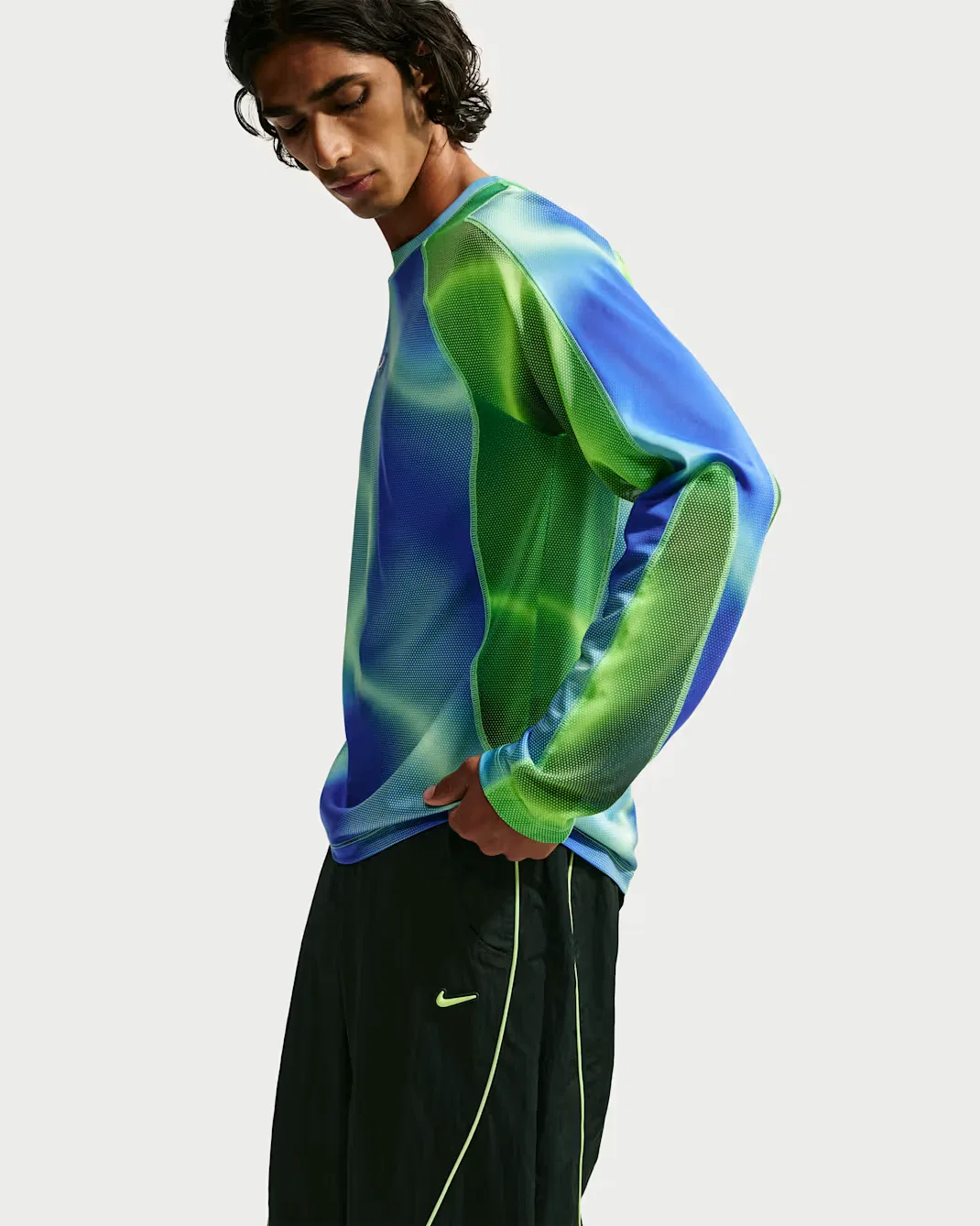Мужская футболка с длинными рукавами Dri-FIT Gleam Nike Project F.R.O.G., Old Royal/Illusion Green/Old Royal/Illusion Green — фото 3