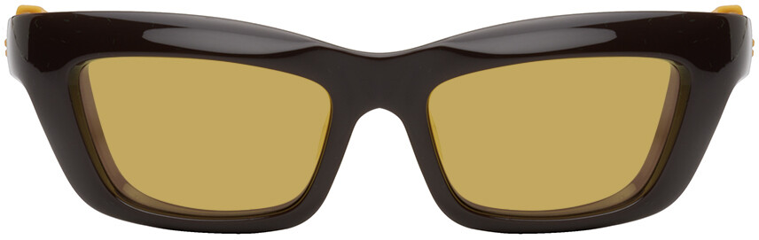 

Коричневые солнцезащитные очки в квадратной митре Bottega Veneta