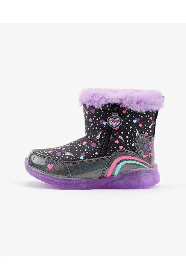 Детские ботинки для девочек с принтом Illumi Skechers, Black