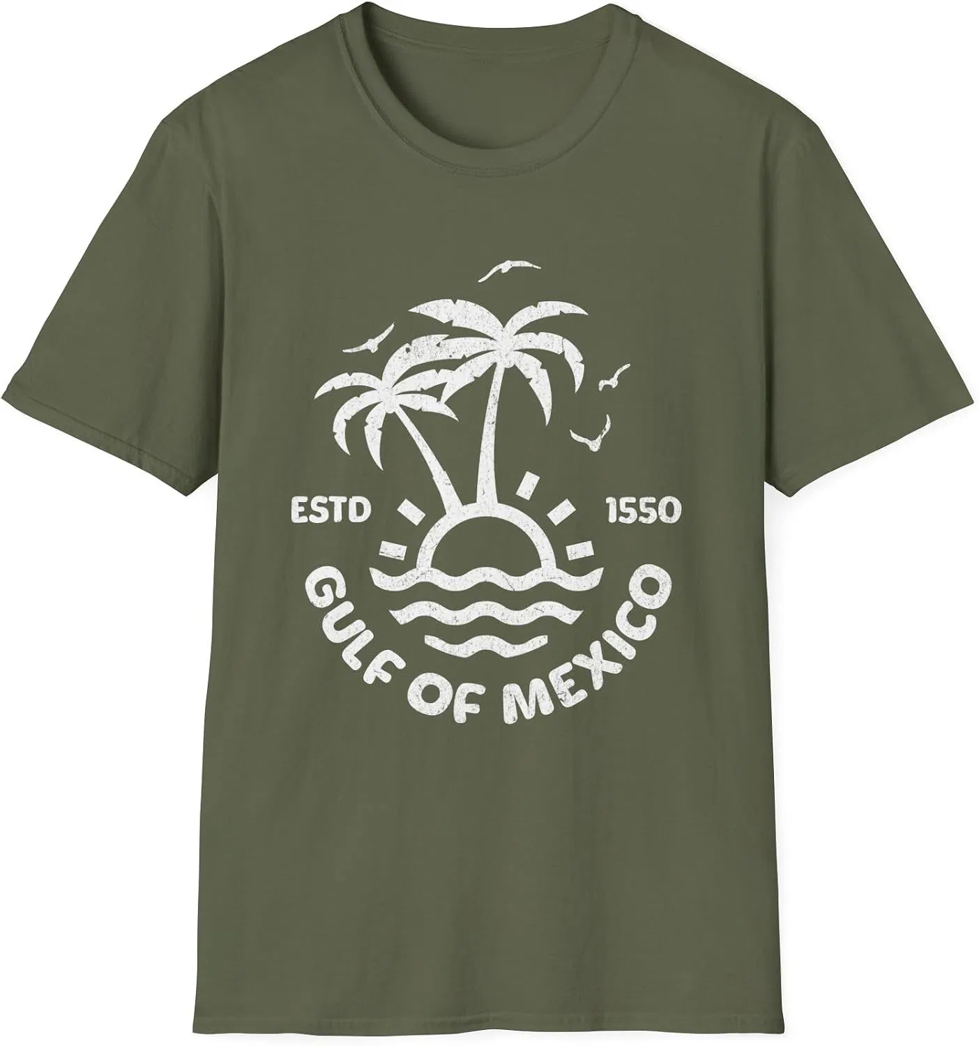Женская футболка с принтом Gildan 64000, Military Green