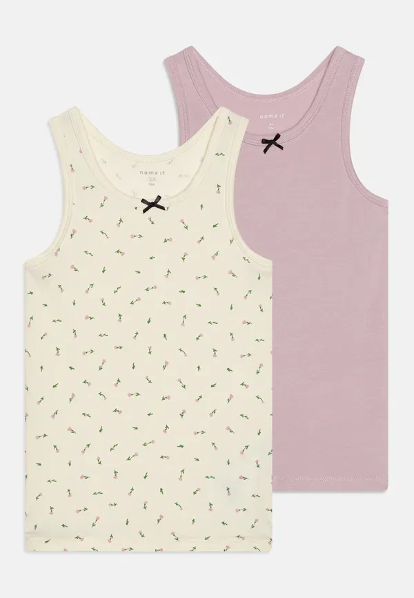 Футболка хлопковая Nmftank floral 2 pack Name It, Buttercream, сливочный