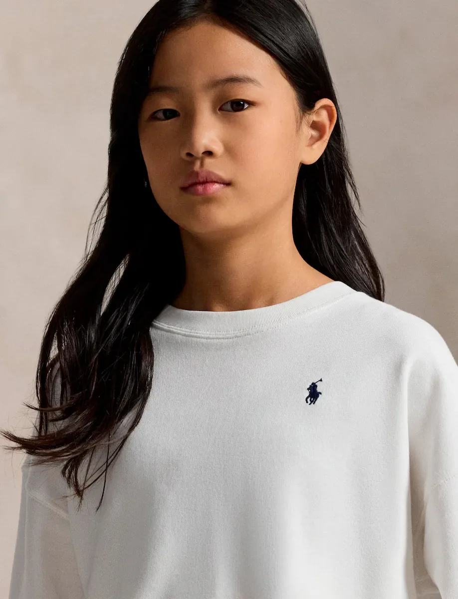 Детская хлопковая толстовка с логотипом Polo Ralph Lauren, белый — фото 3