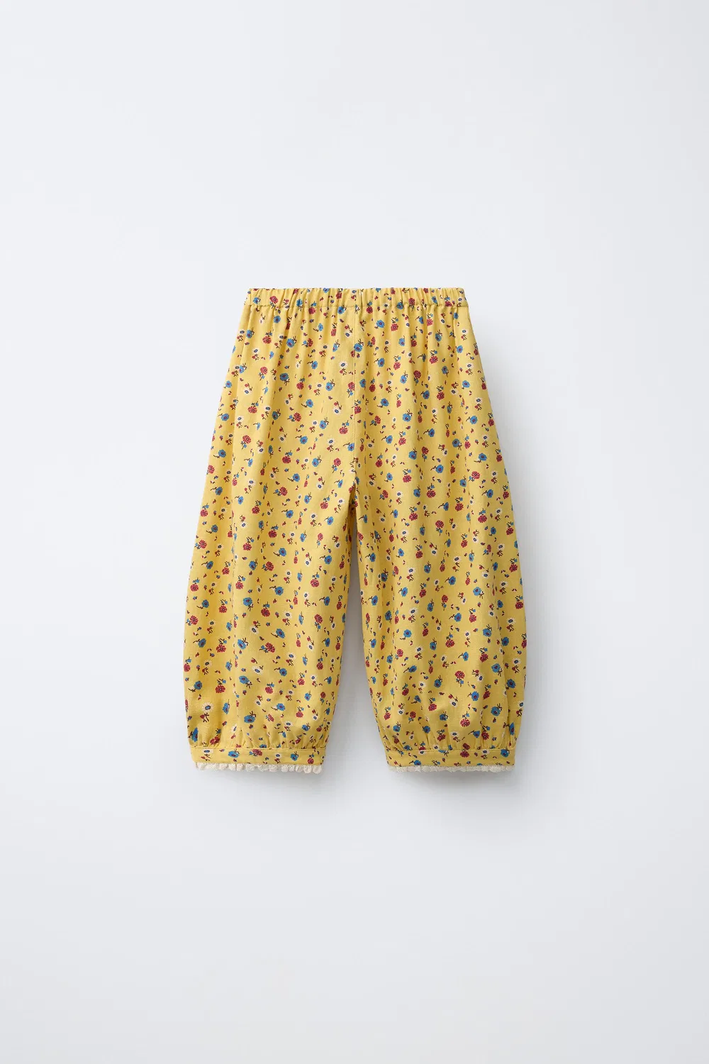Брюки с цветочным принтом, льняная смесь ZARA, Yellow — фото 2