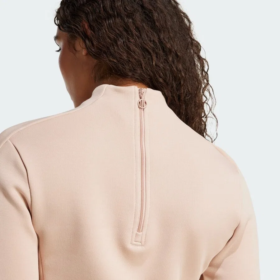 Толстовка ADIDAS ORIGINALS 'Structured Interlock Long Sleeve' бежевого цвета — фото 4
