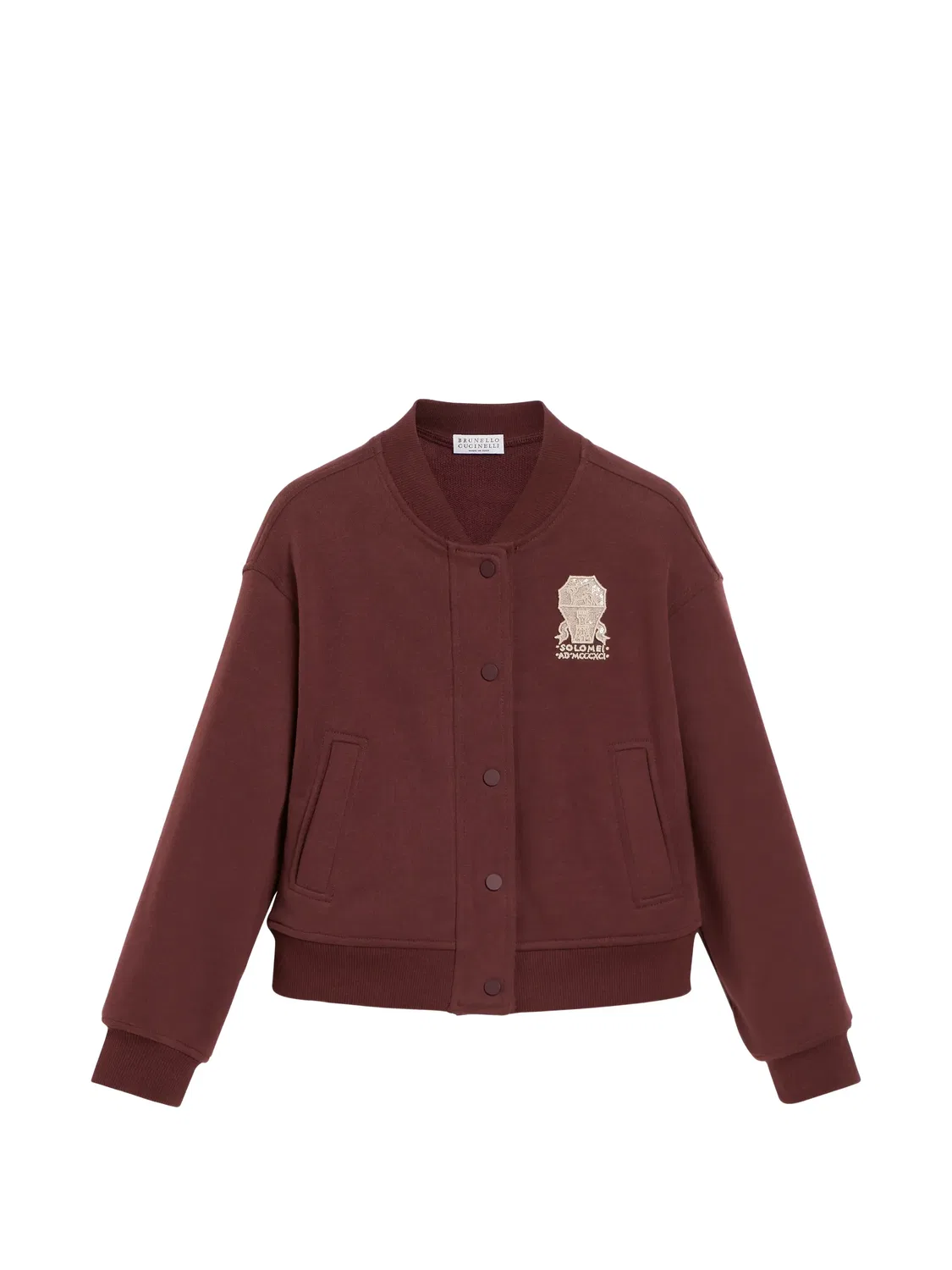 Бомбер с вышитым логотипом Brunello Cucinelli Kids, коричневый