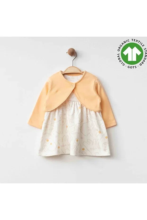 Детское платье для девочек с длинным рукавом Rabbit meadow organic bolerolu baby dress The Nest Kids, Multicolor — фото 2