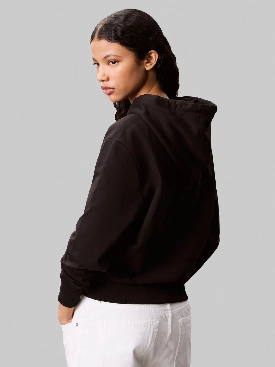 Худи Calvin Klein, хлопковый терри, Regular Fit, черный — фото 2