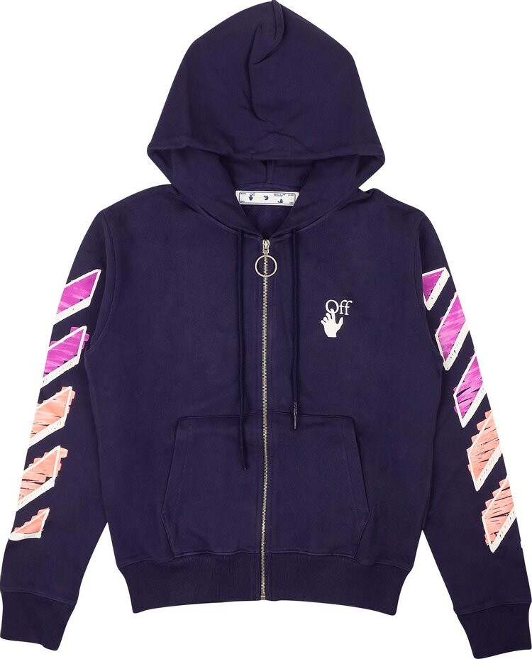 Худи Off-White Marker Slim Zip Hoodie 'Purple', фиолетовый — фото 2