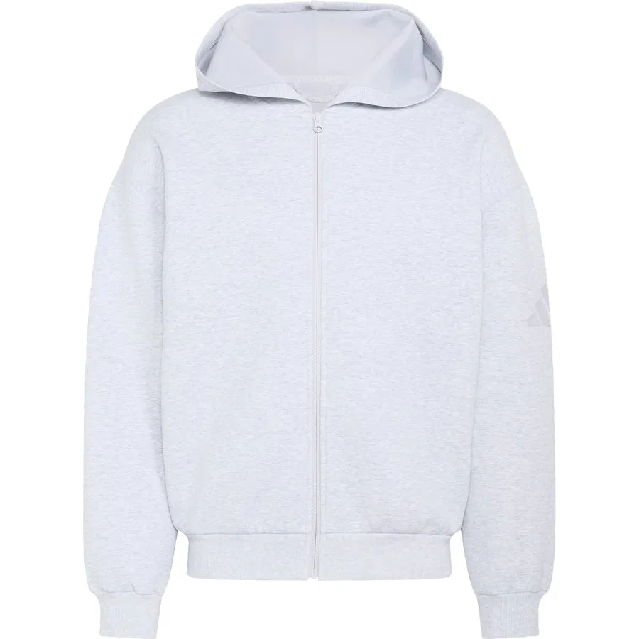 Худи с капюшоном, полная застежка-молния, модель Soft Lux, adidas, Хаки — фото 3
