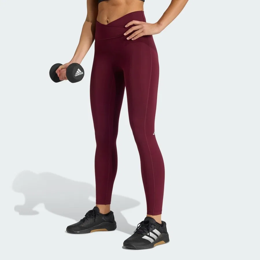 Женские леггинсы с принтом 3 Stripes Studio All Me 7/8 X-Over adidas, Бордовый