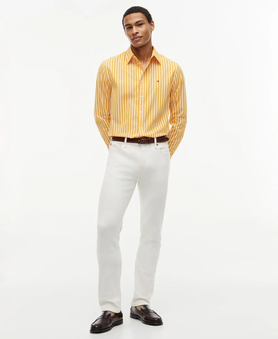 Рубашка с принтом в полоску, с длинным рукавом Tommy Hilfiger, Orange Flash Stripe — фото 2