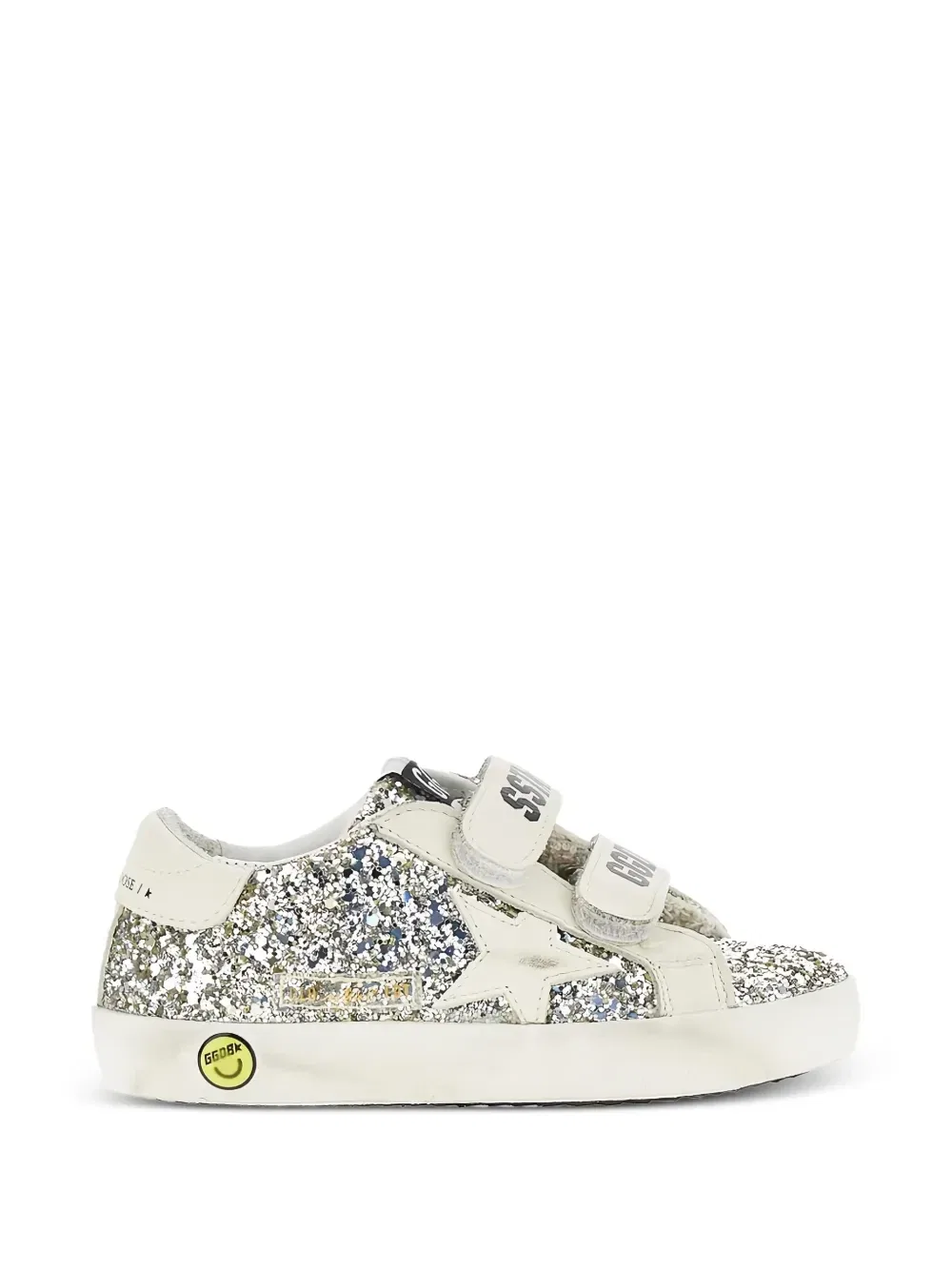 Кроссовки Old School с эффектом глиттера Golden Goose Kids, серебряный