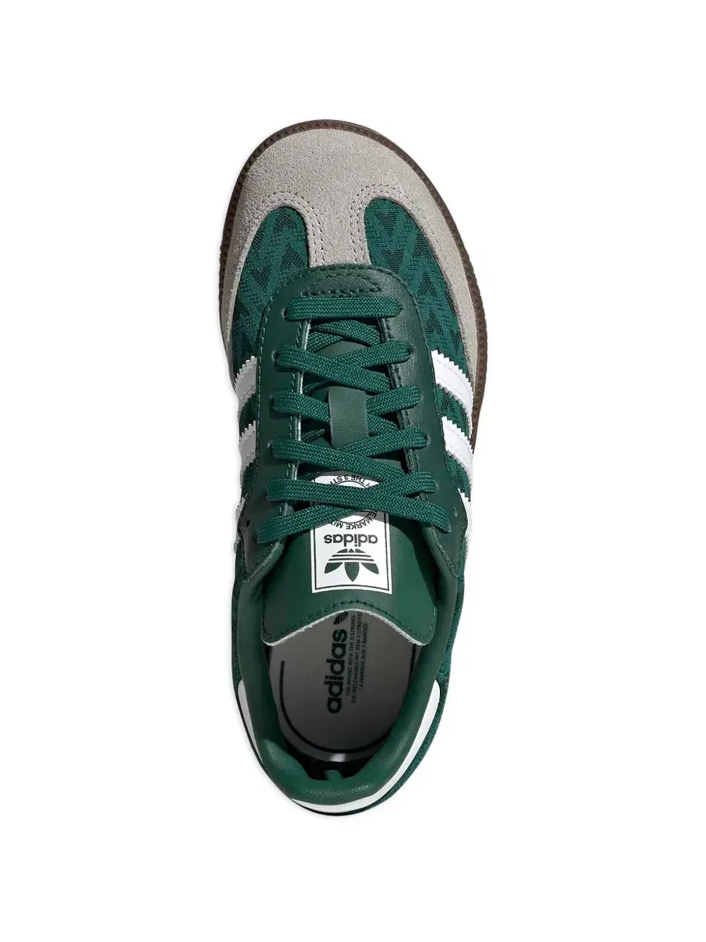 Кроссовки Samba с геометрическим узором Adidas Kids, зеленый — фото 4