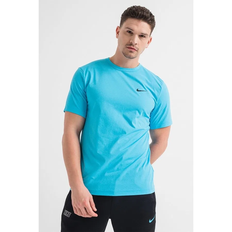 Футболка спортивная с коротким рукавом Nike Dri-Fit UV Hyverse Versatile Fitness Training, Синий — фото 4