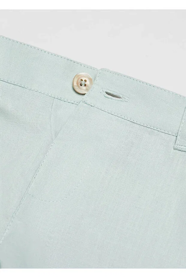 Детские шорты для мальчиков из льна Mango Woman, Pastel Green — фото 4