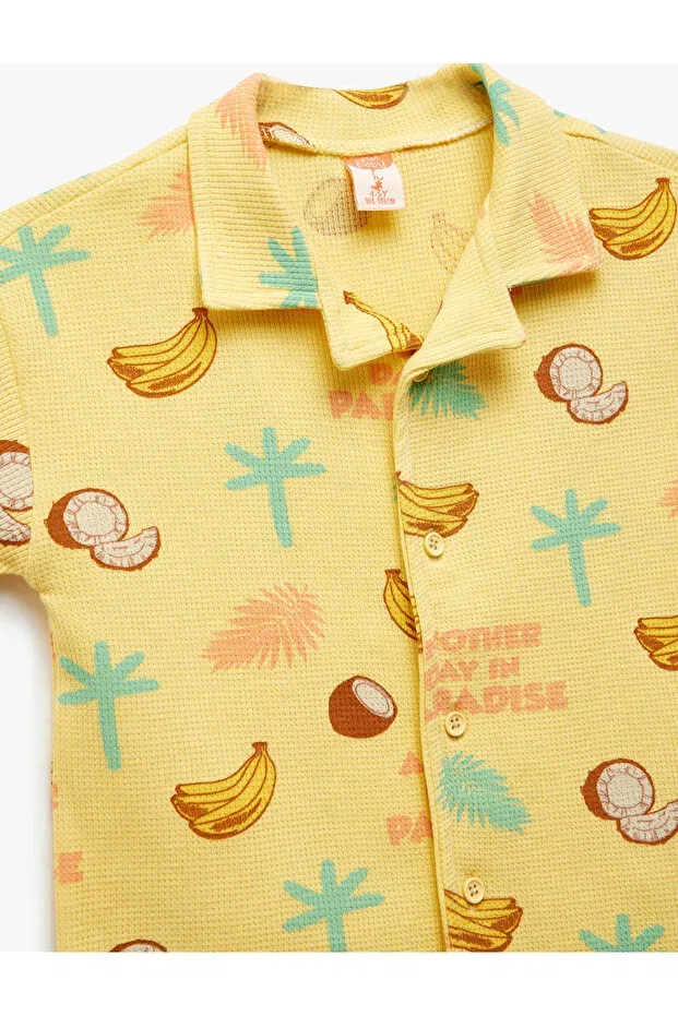 Детская футболка поло с принтом Koton, Yellow Patterned — фото 3