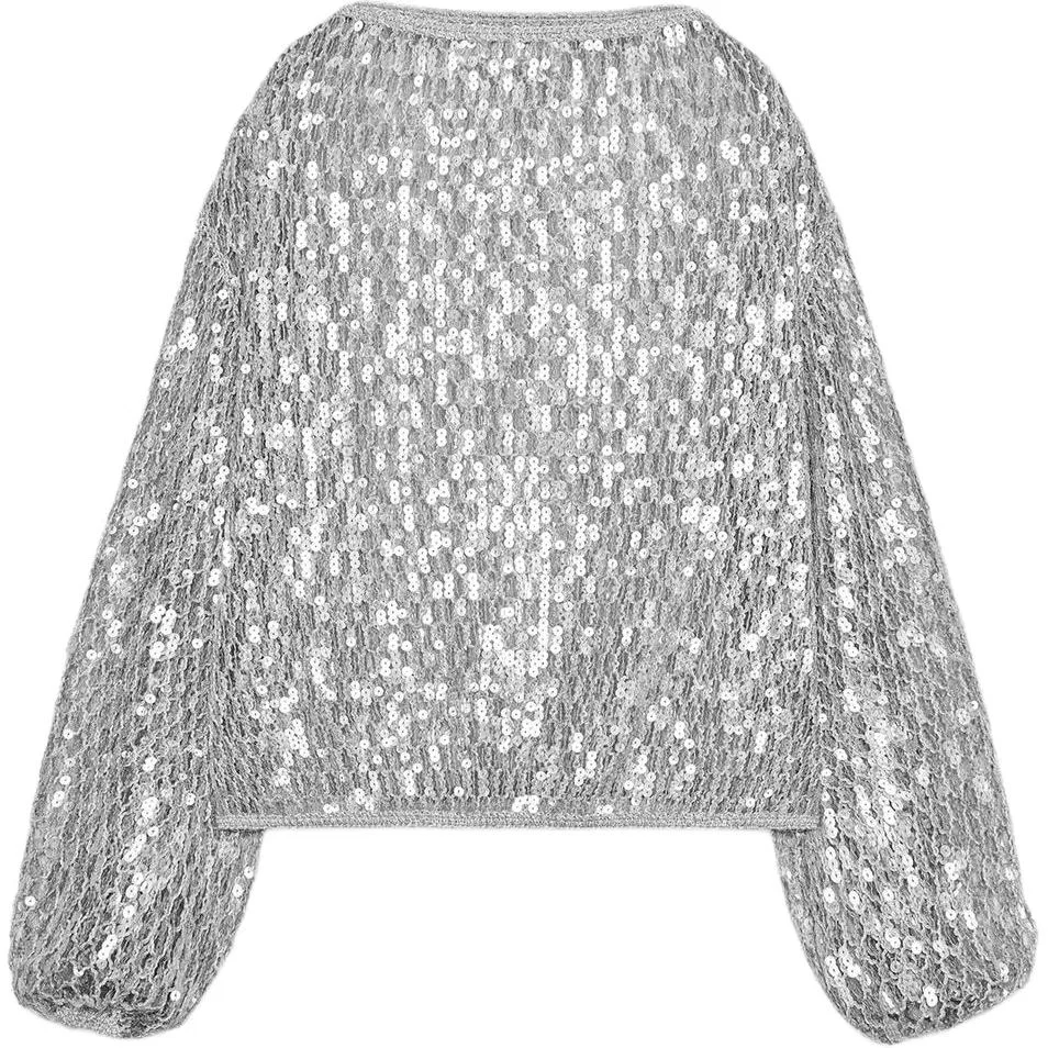 Женский свитер ZW Series Knitwear ZARA, Silver — фото 3