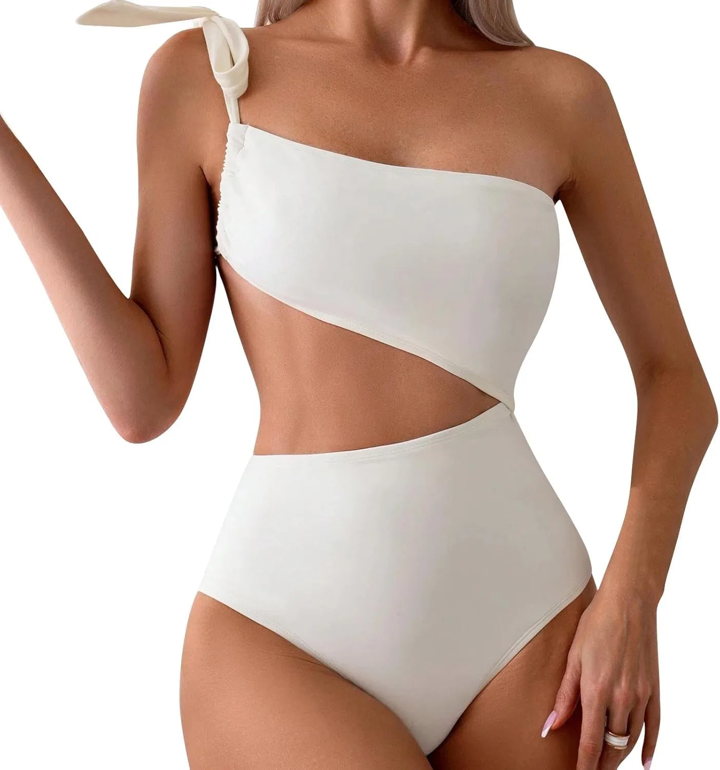 Женский танкини с утяжкой живота, White