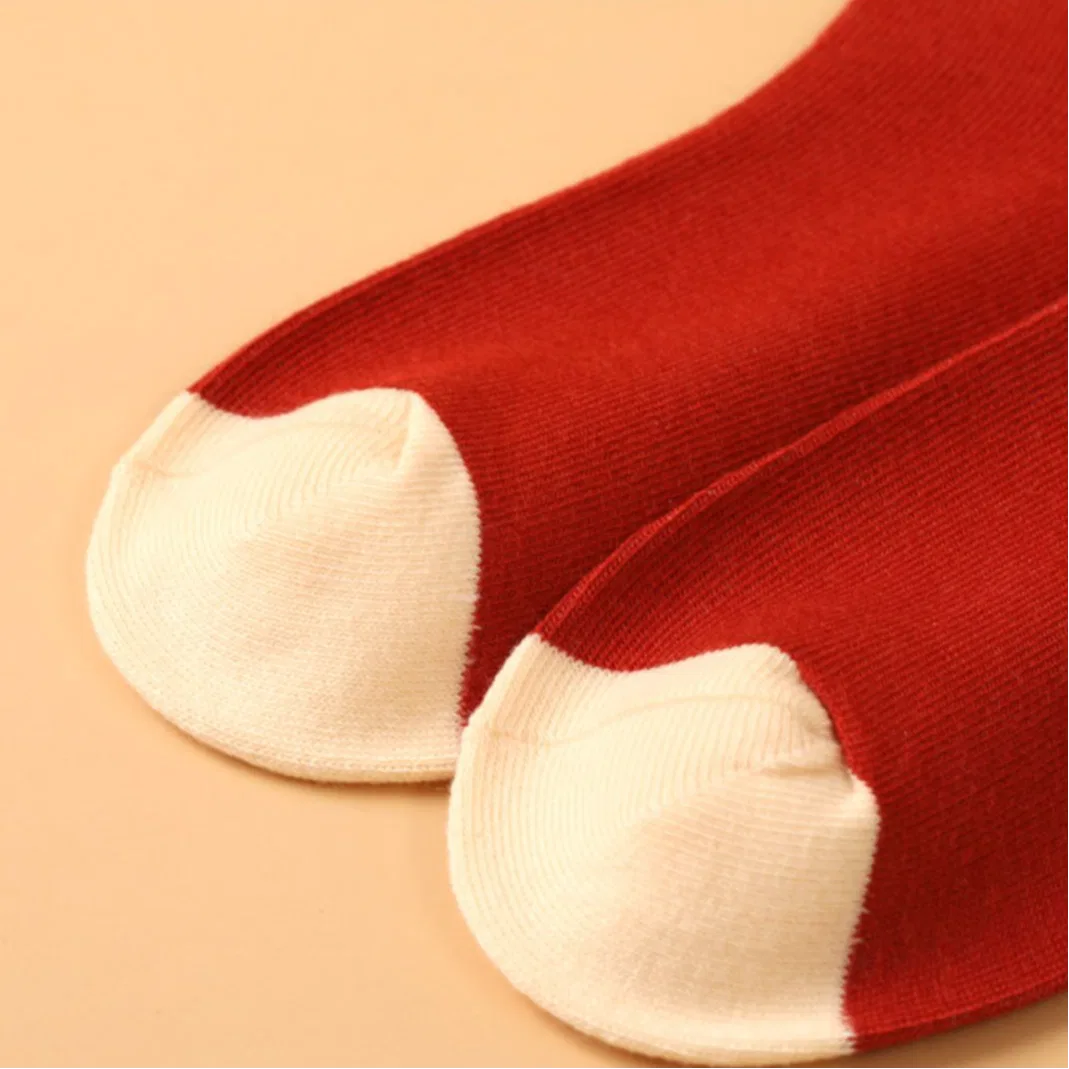 Детские носки с принтом Red bean Red bean color-blocked plaid floral pattern breathable sweat-absorbing children's socks, 3-pack set, Combo — фото 4