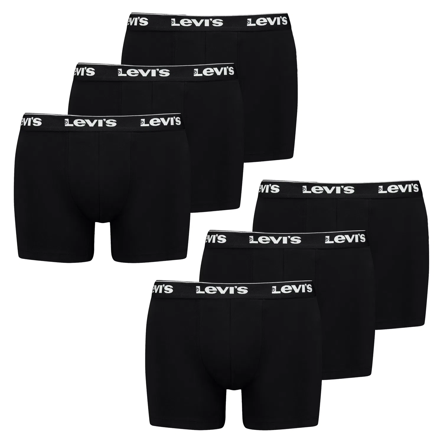 Боксеры-брифы с логотипом, комплект 6 шт Levis, черный