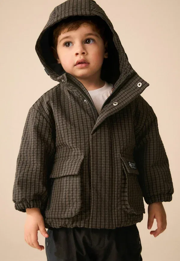 Куртка легкая, клетка, Utility Anorak Next, коричневая клетка — фото 2