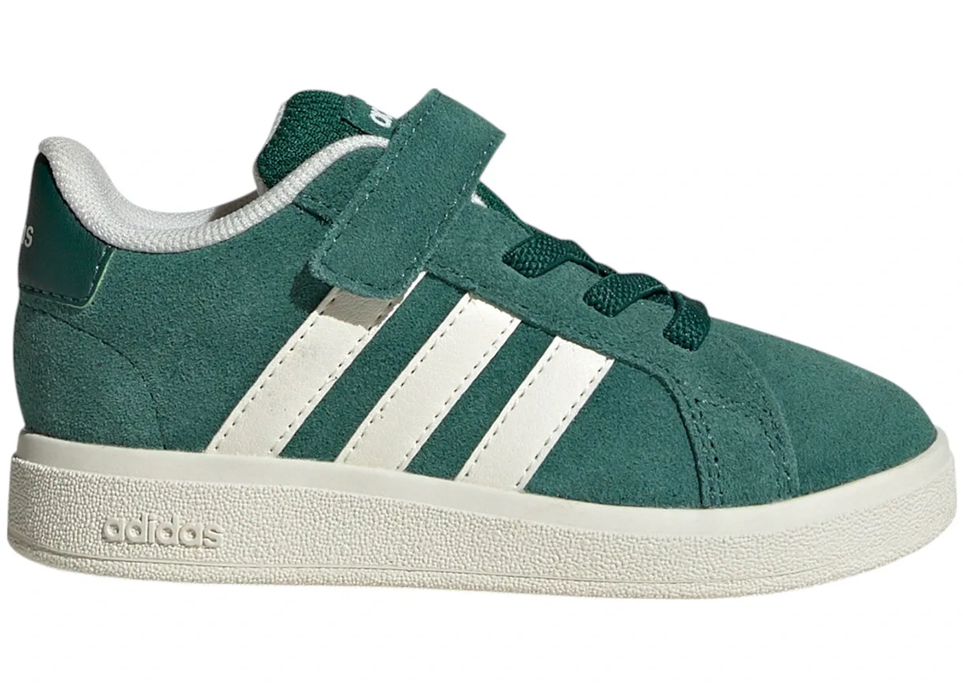Детские кроссовки с закрытой пяткой Adidas Grand Court 2.0, Collegiate Green Off White Core Black