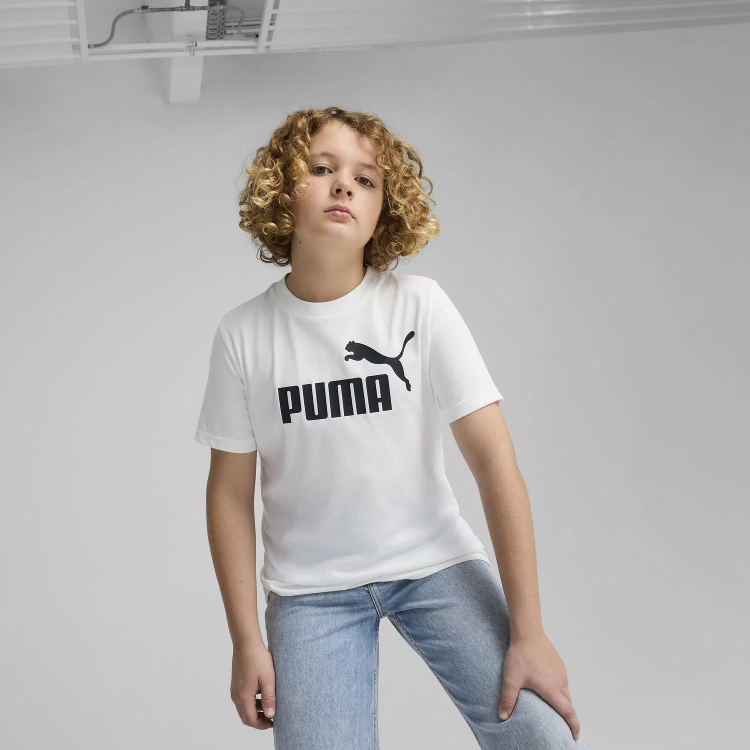 Детская футболка с принтом ESS No. 1 Logo Puma, Weiss — фото 2
