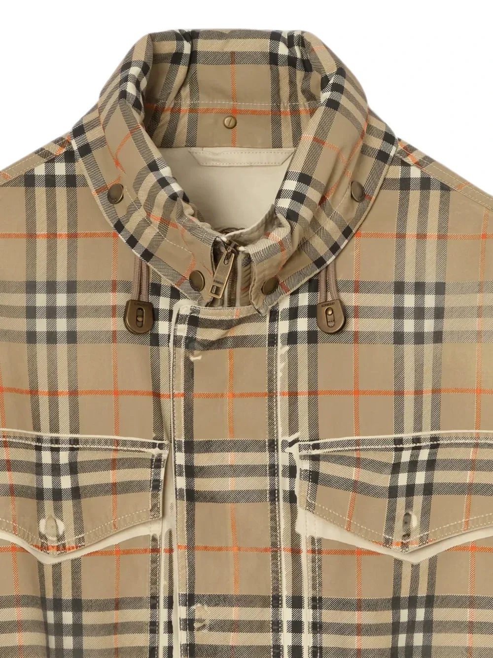 Парка из тропического габардина с градиентной клеткой Burberry, бежевый — фото 2