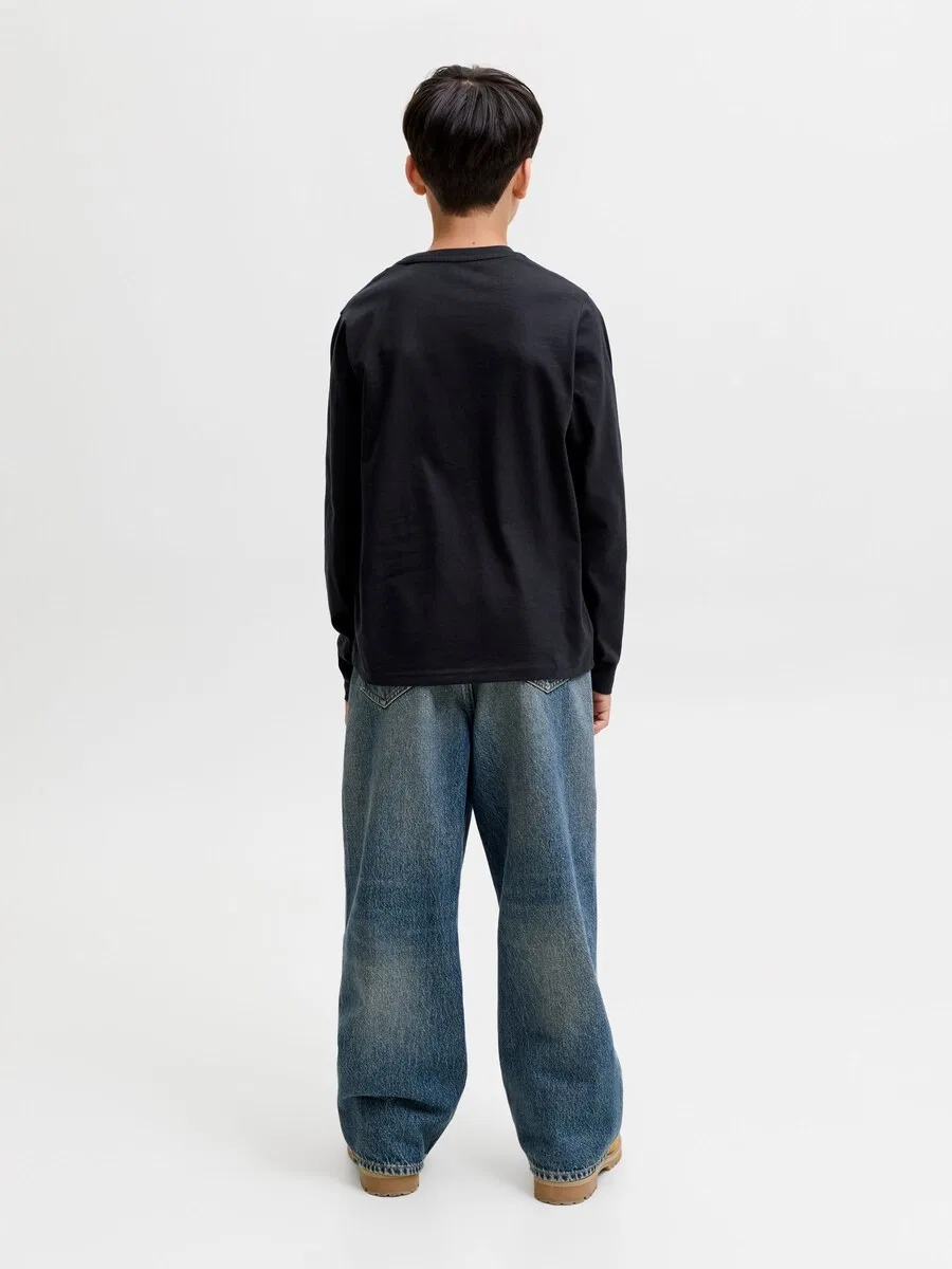 Детская рубашка стандартного кроя, черная Jack & Jones Junior — фото 4