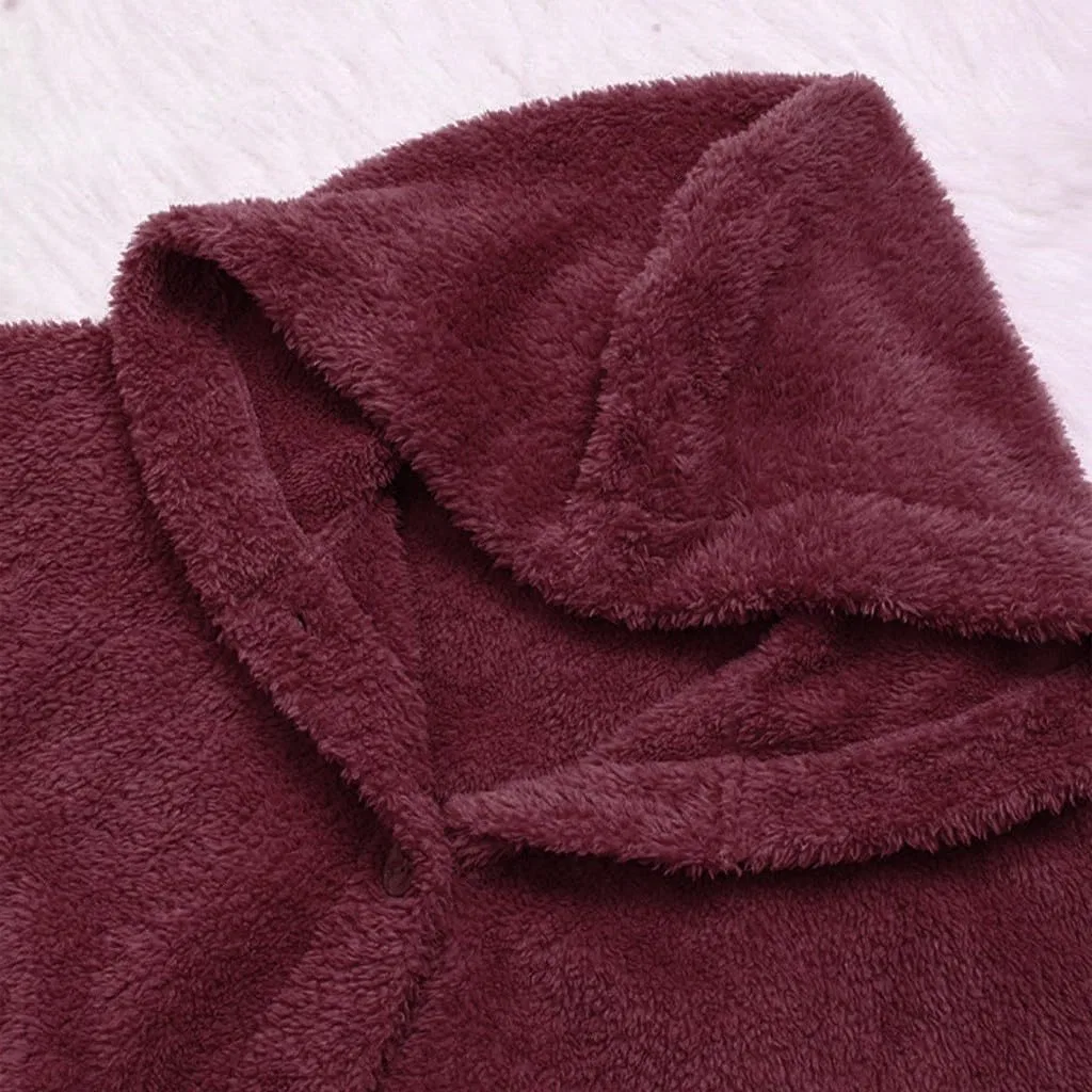 Женское зимнее пальто с капюшоном на пуговицах, свободного кроя, Rosso — фото 3