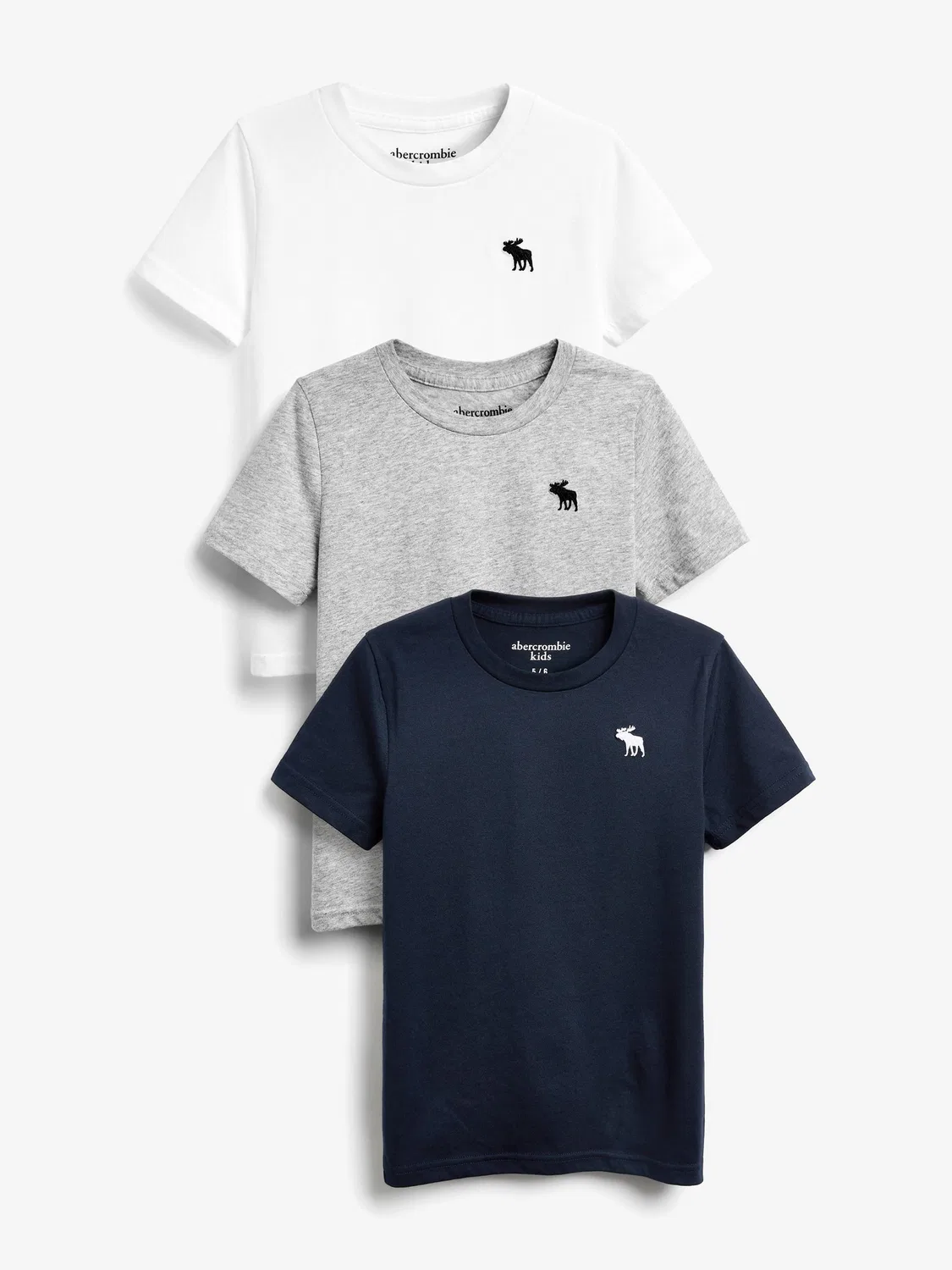 Футболка с коротким рукавом 3шт Abercrombie & Fitch, серый/белый/синий