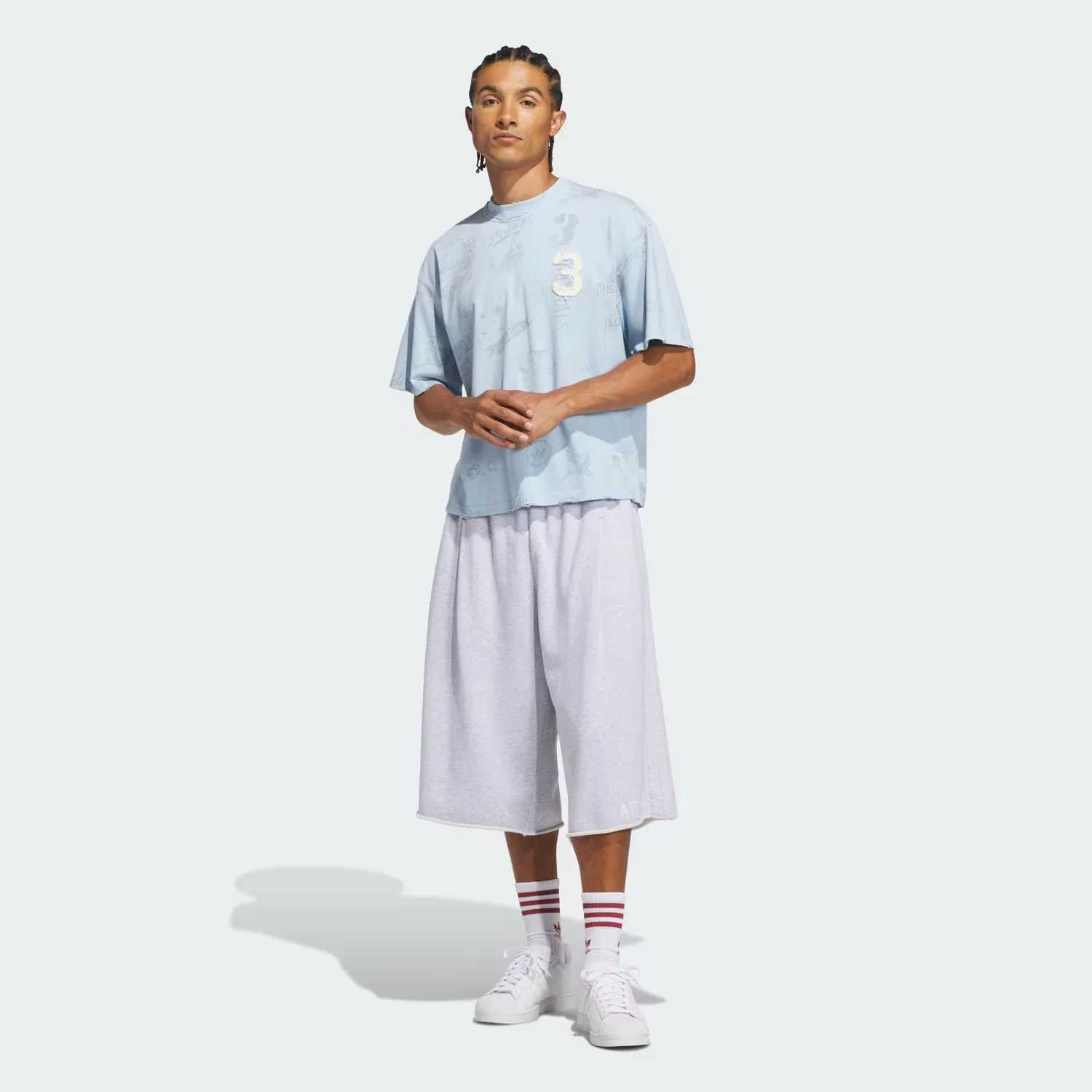 Мужская футболка с графическим принтом Varsity Graphic Adidas Originals, голубой — фото 3