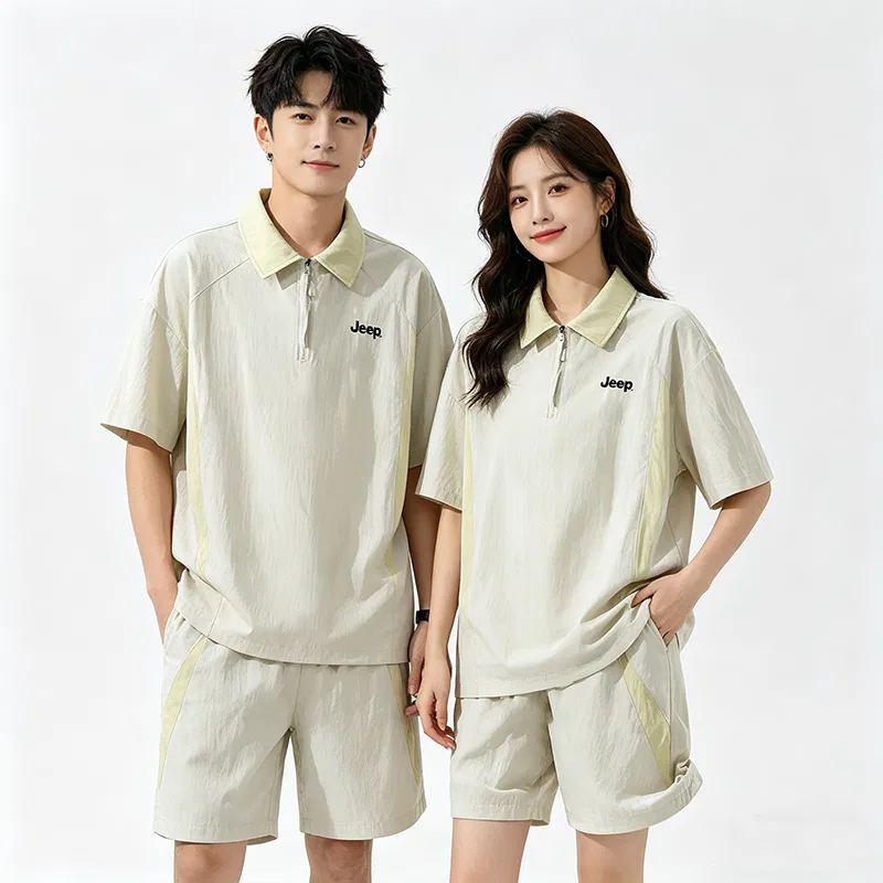 Детский спортивный комплект из футера с принтом Jeep Leisure Collection Casual Sportswear Unisex, бежево-абрикосовый — фото 4