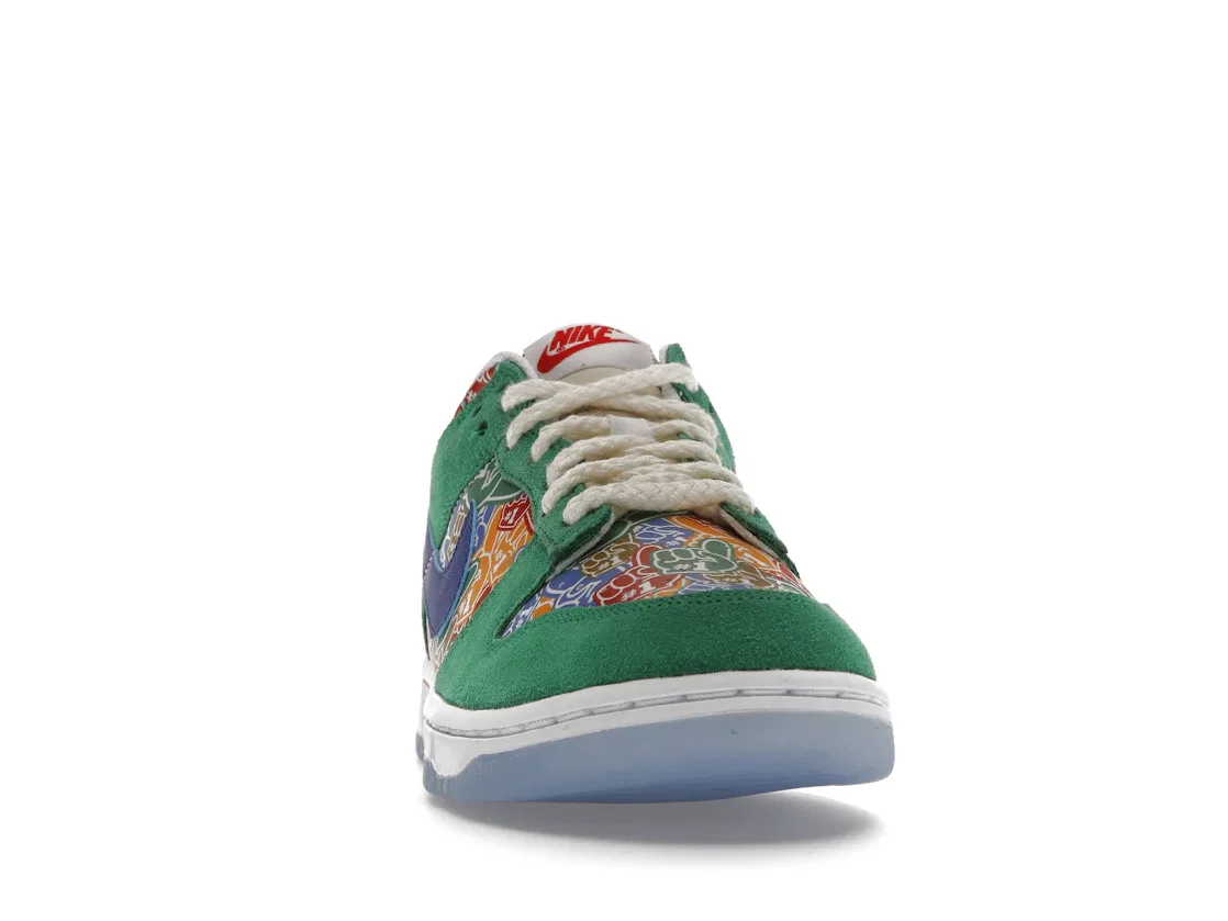 Детские кроссовки с принтом Nike Dunk Low Nike, Stadium Green/White/University Red/Old Royal — фото 2